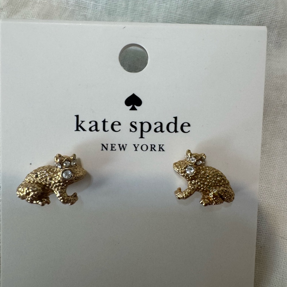Kate Spade Gold Frog Prince Charming Earrings